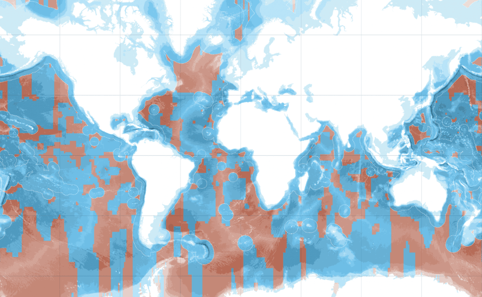 Projected protection zones in world's oceans by 2030. (Photo: Greenpeace)