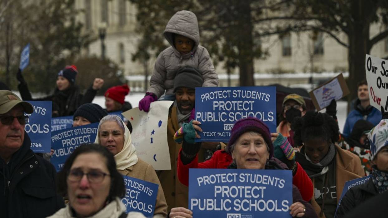 "Protect students, protect public schools" rally in Washington DC