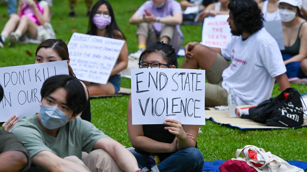 protest against death penalty in Singapore