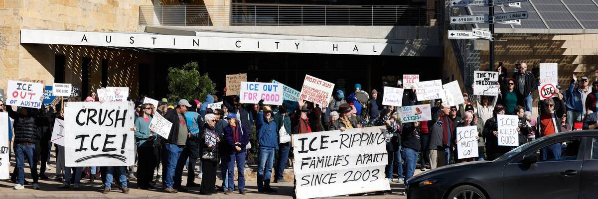 Protest Against ICE In Austin