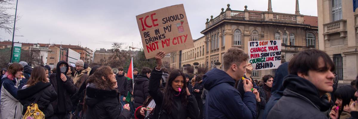 Protest Against ICE In Milan