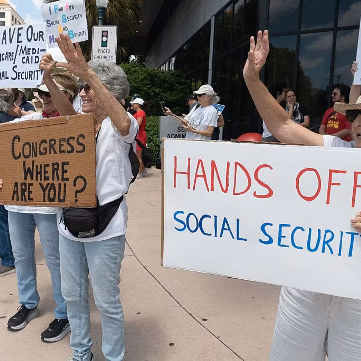 Protest against new policies imposed on Social Security Administration in Miami