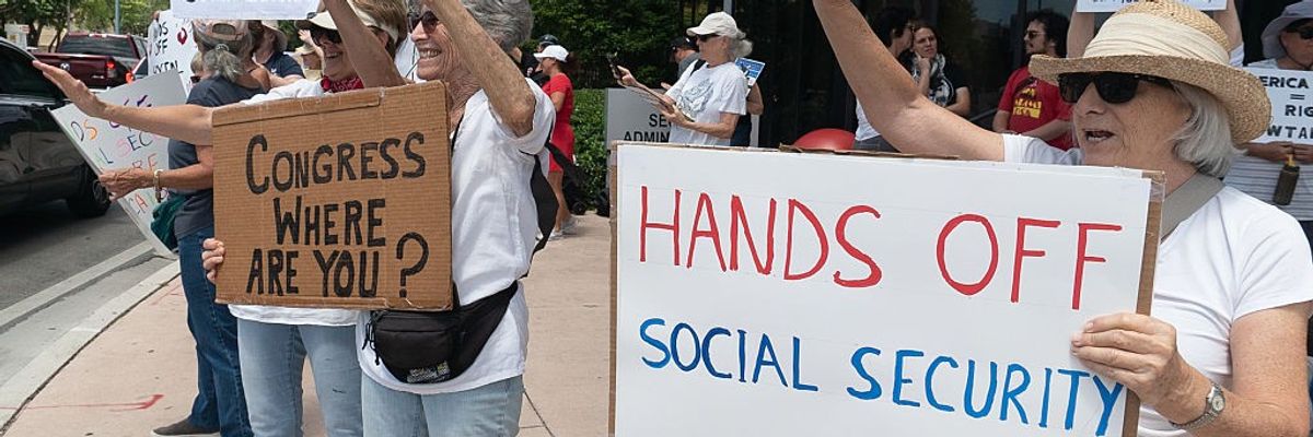 Protest against new policies imposed on Social Security Administration in Miami