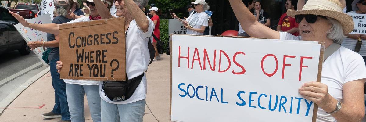 Protest against new policies imposed on Social Security Administration in Miami