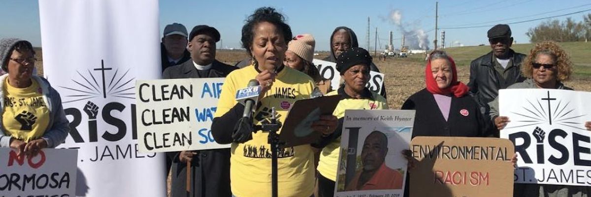 Protest against petrochemical plant.