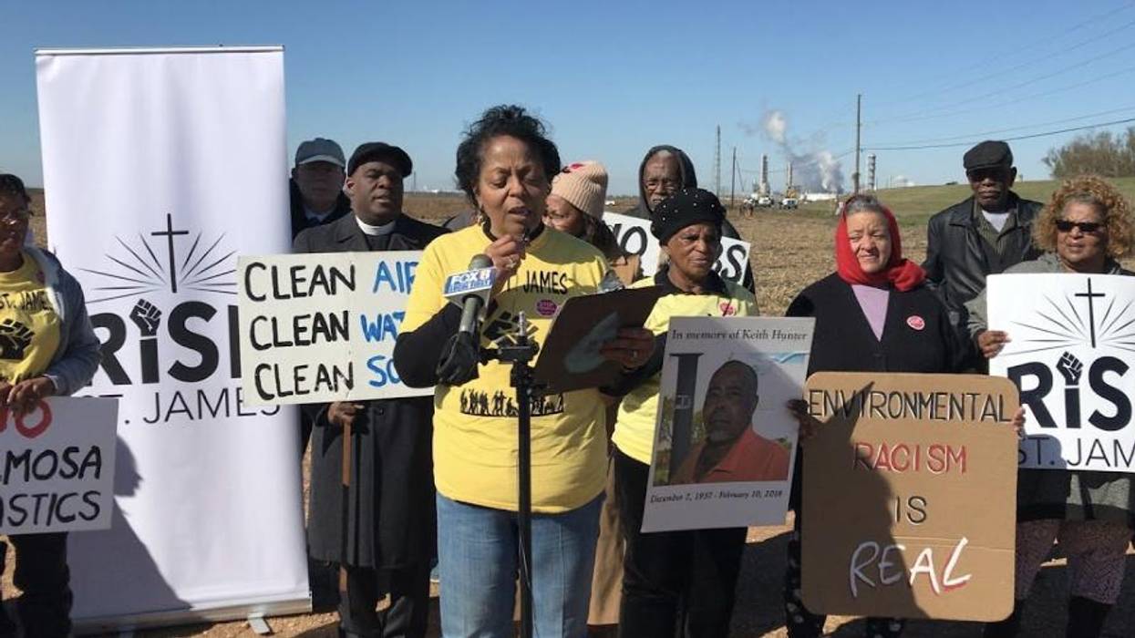 Protest against petrochemical plant.