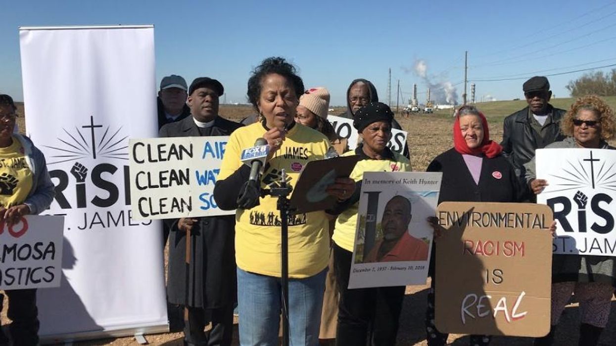 Protest against petrochemical plant.