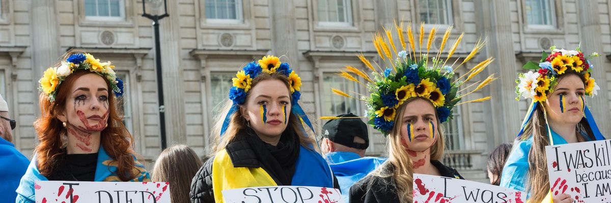 Protest against Russian war crimes in Ukraine