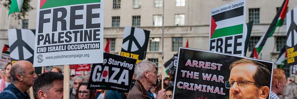 Protest Against UK Visit Of Israeli President Herzog London