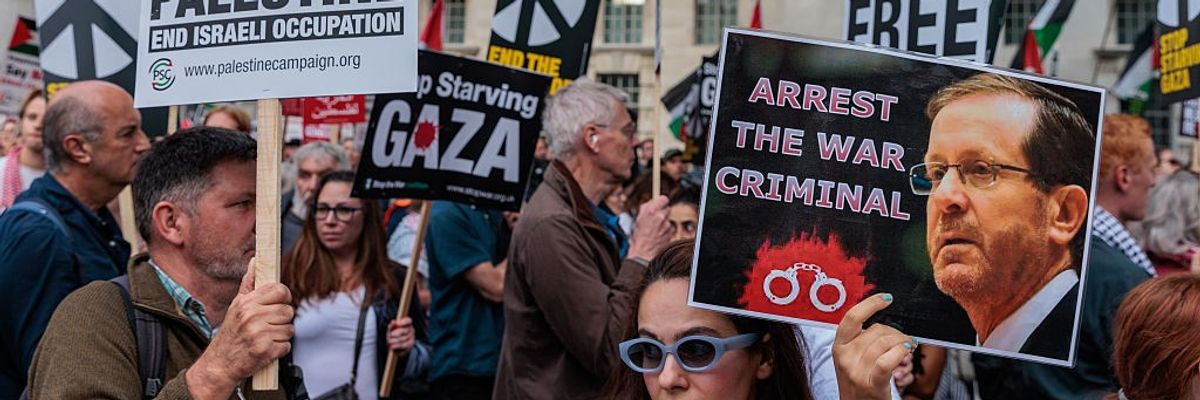 Protest Against UK Visit Of Israeli President Herzog London