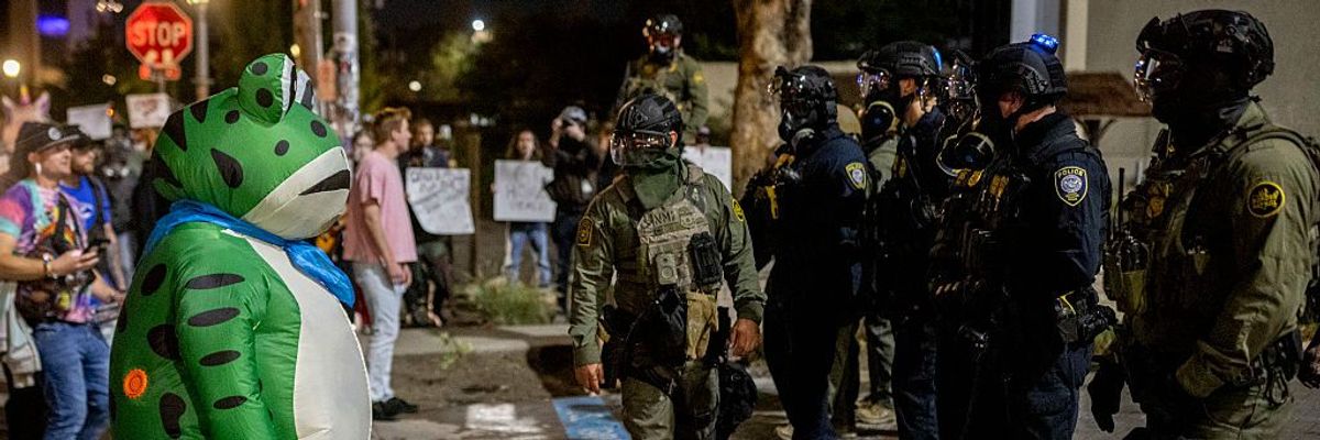 Protest Agianst ICE and National Guard Deployment In Portland
