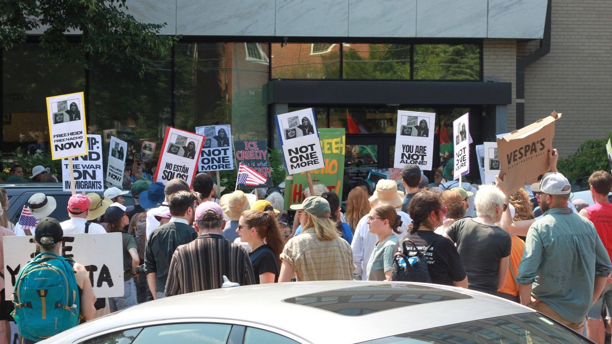 Protest for freedom of detained immigrant leaders in Vermont.