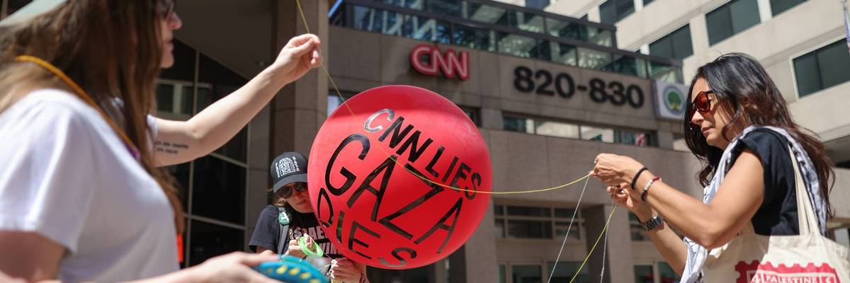 Protest For Gaza at CNN bureau in Washington, D.C.