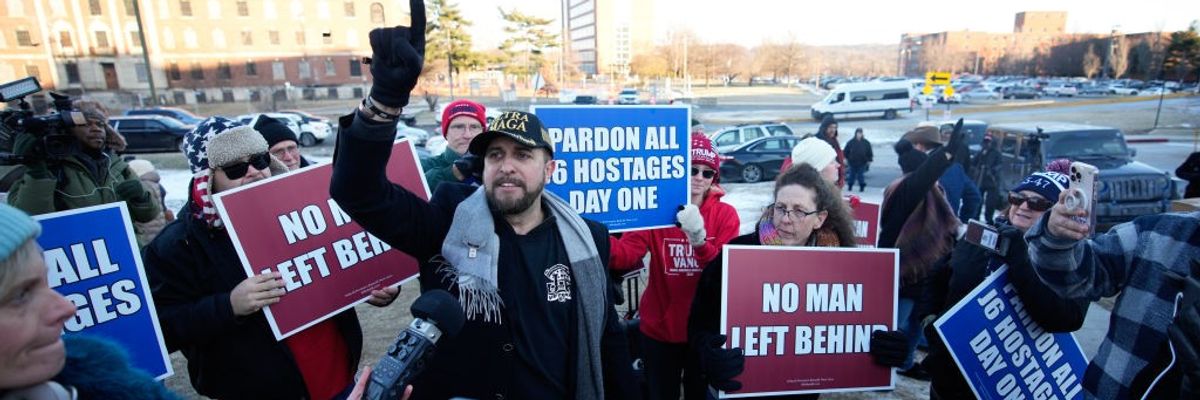 Protest for pardoning of January 6 insurrectionists.