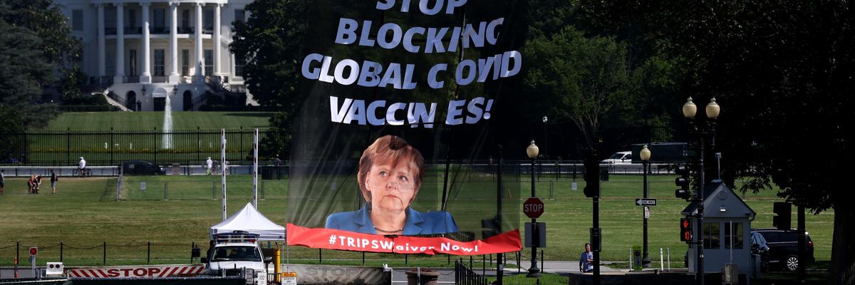 Protest greets Angela Merkel's White House visit