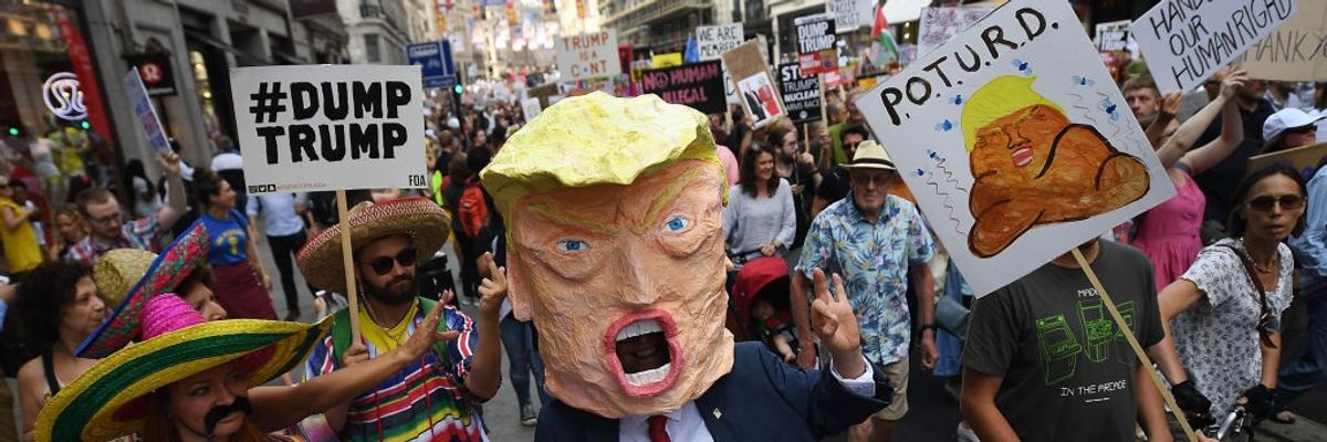 Protest Groups Unite To Demonstrate Against Donald Trump's UK Visit