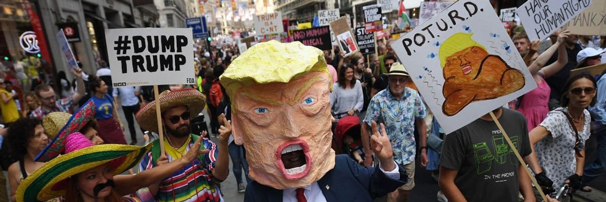 Protest Groups Unite To Demonstrate Against Donald Trump's UK Visit