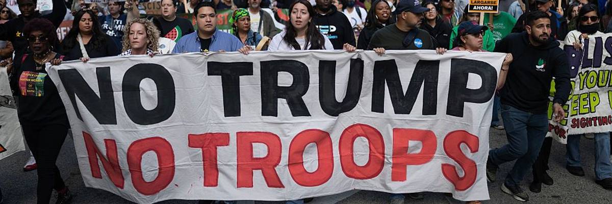 Protest Held In Chicago As Trump Warns Of Law Enforcement Actions