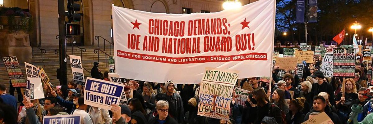 Protest in Chicago urges end to ICE and Guard presence