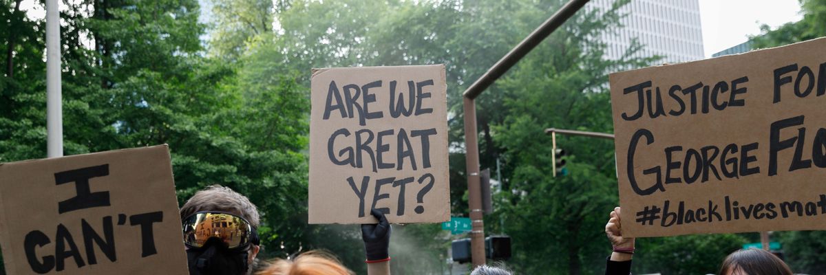 Protest in Portland over the death of George Floyd