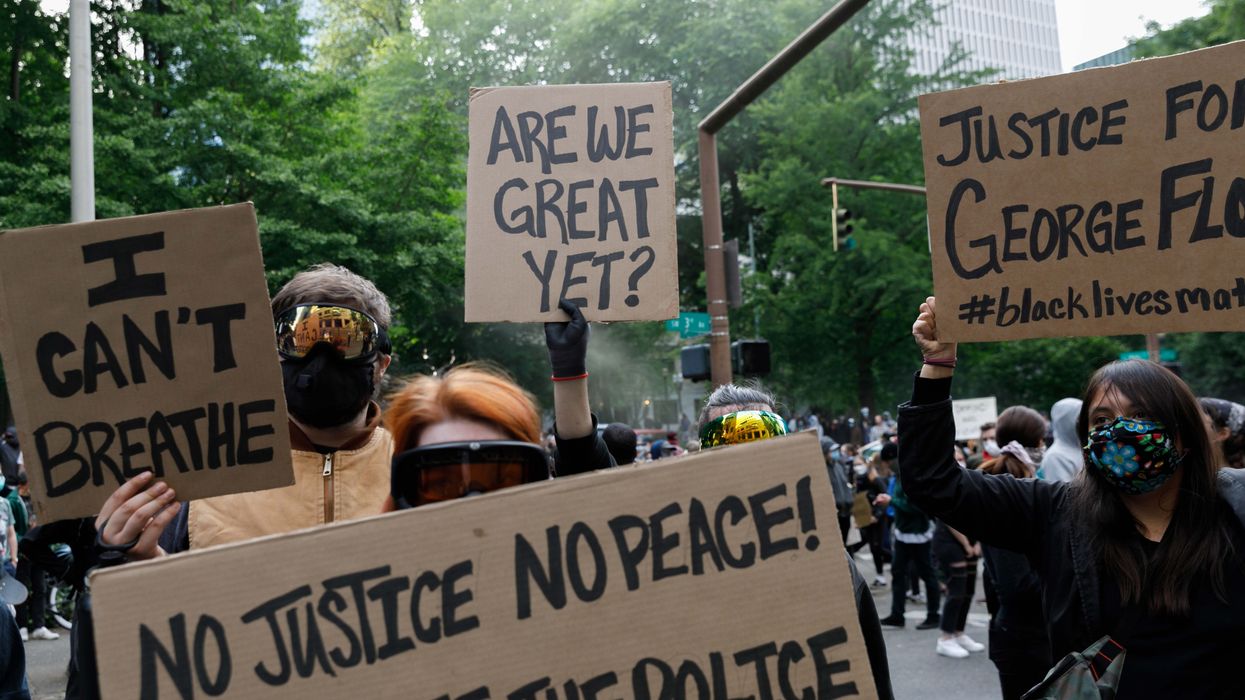Protest in Portland over the death of George Floyd