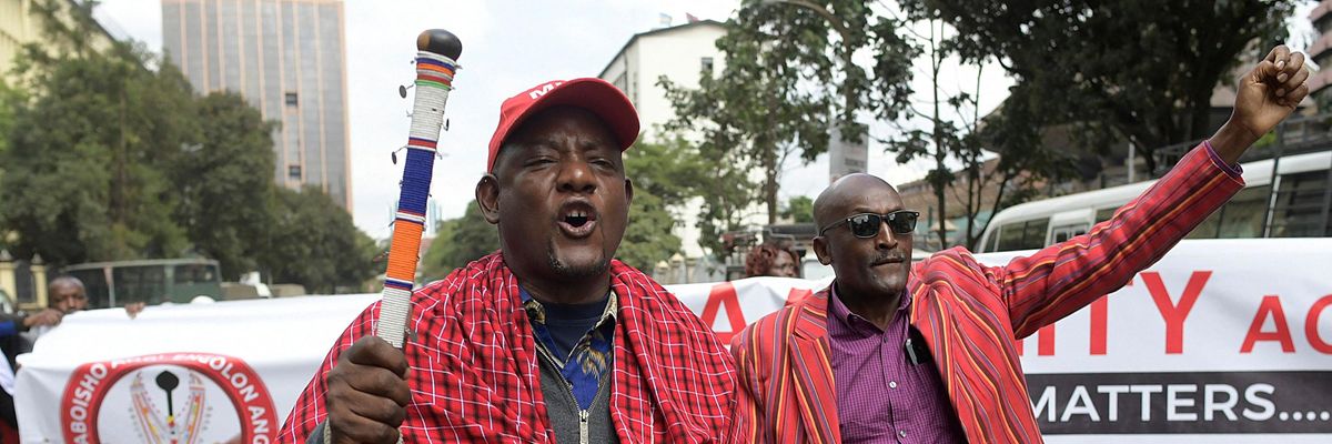 protest in support of Maasai