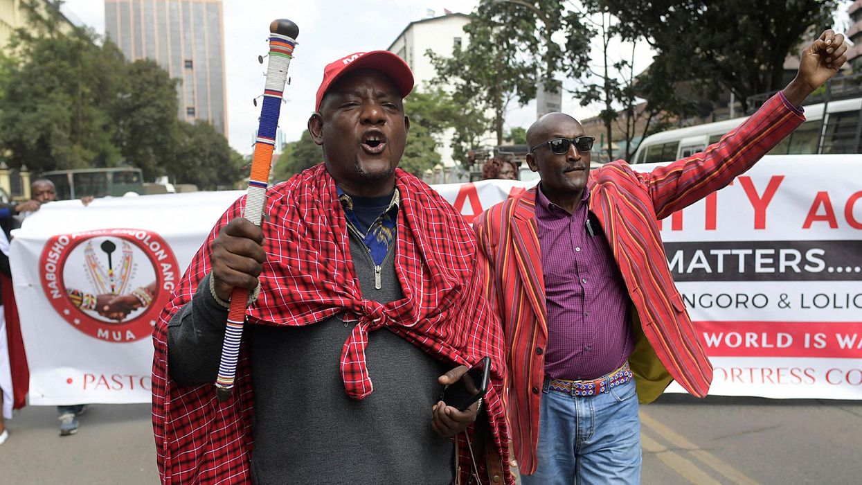protest in support of Maasai