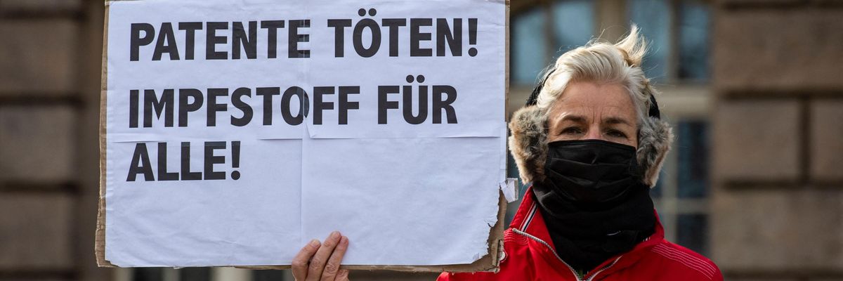 Protest in support of vaccine patent waiver