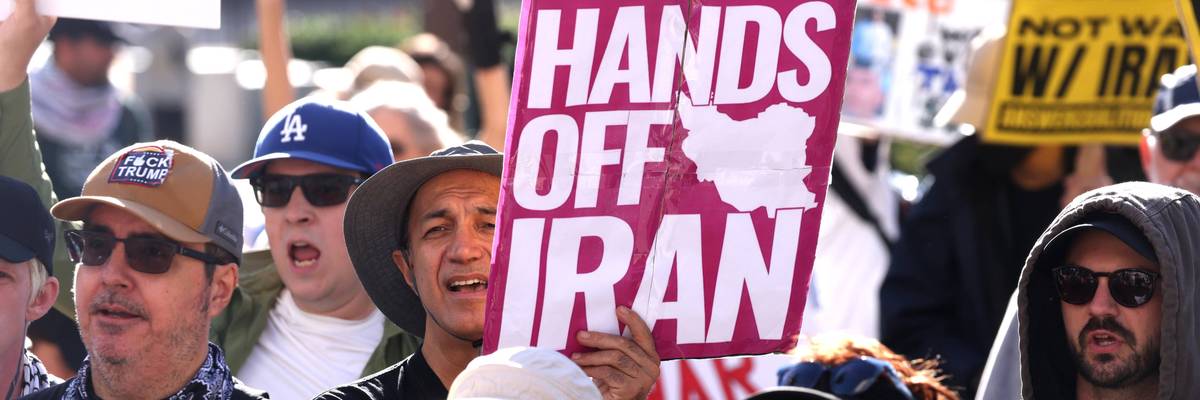 protest, Iran, city hall, protest against war in Iran, DTLA, demonstration