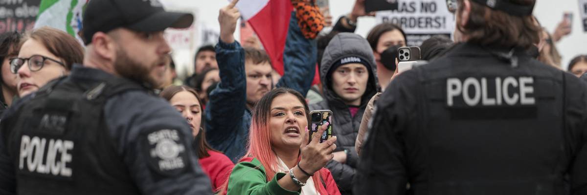 Protest of migrant detention in Guantanamo.