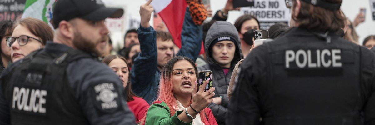 Protest of migrant detention in Guantanamo.