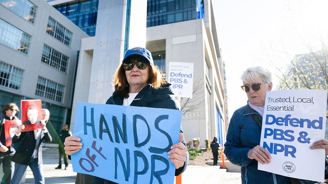 Protest of public broadcasting cuts.