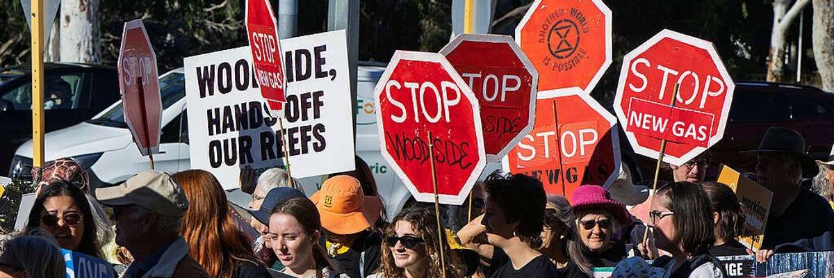 Protest of Woodside in Western Australia.