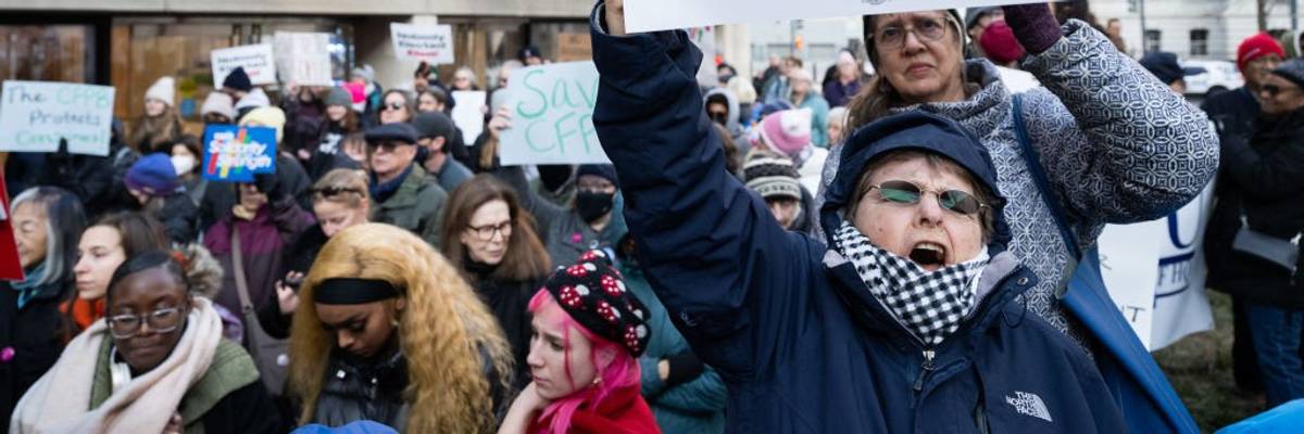 Protest outside Consumer Financial Protection Bureau