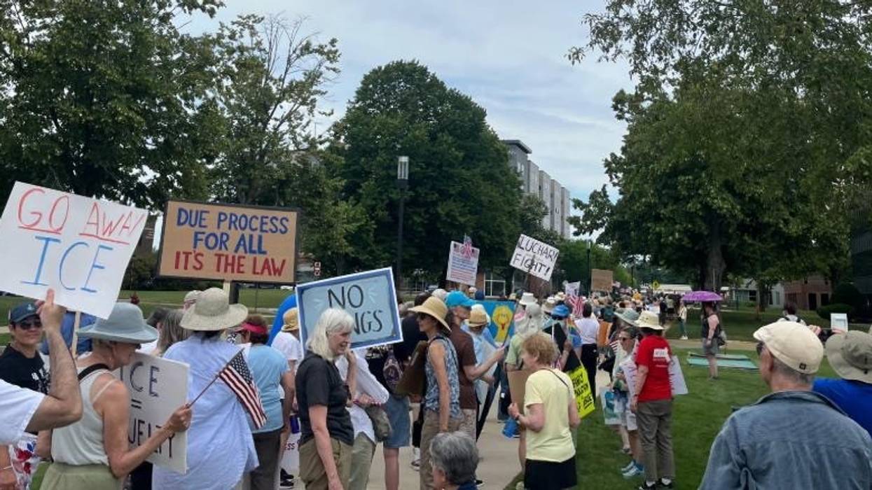 Protest outside ICE Boston field office.