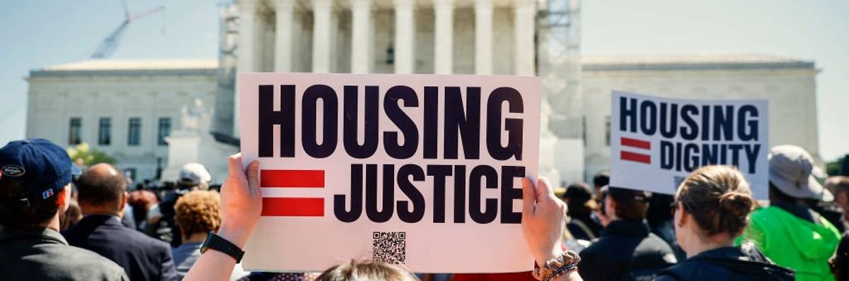 Protest Outside Supreme Court During Arguments Over Homeless