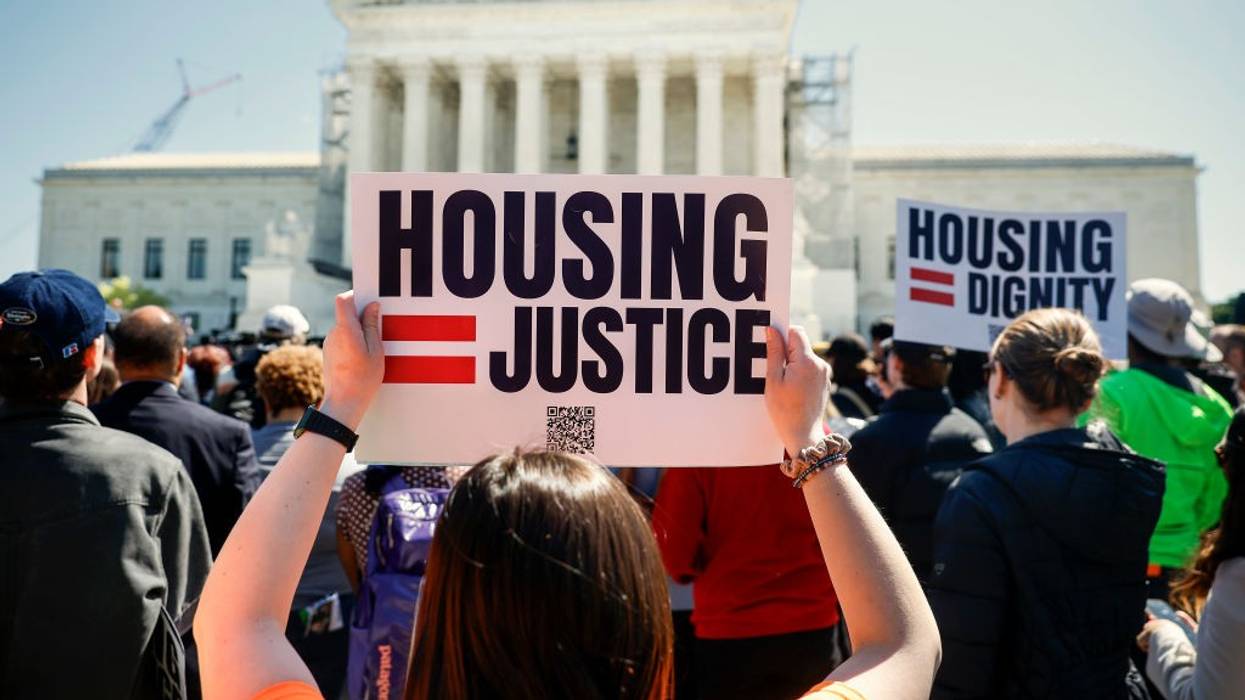 Protest Outside Supreme Court During Arguments Over Homeless