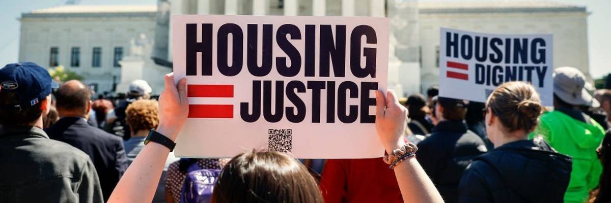 Protest Outside Supreme Court During Arguments Over Homeless