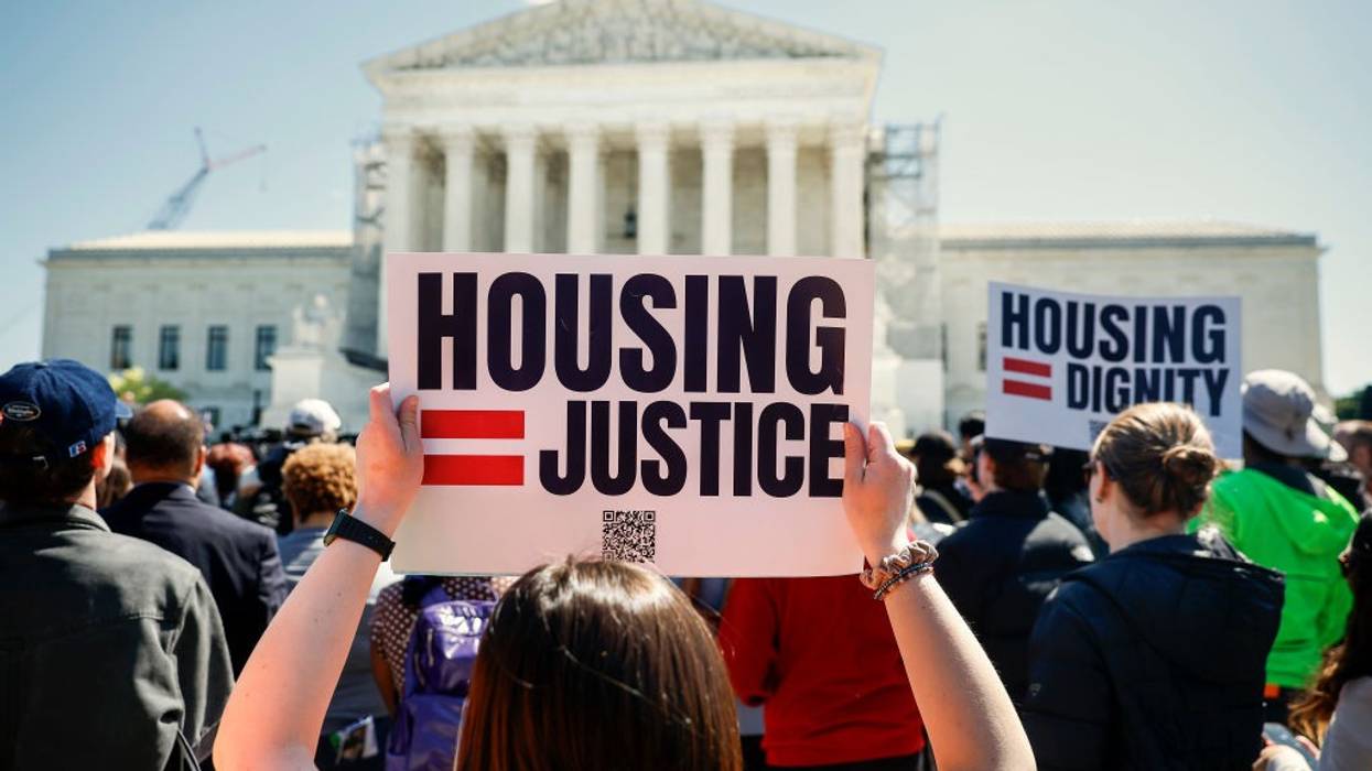 Protest Outside Supreme Court During Arguments Over Homeless