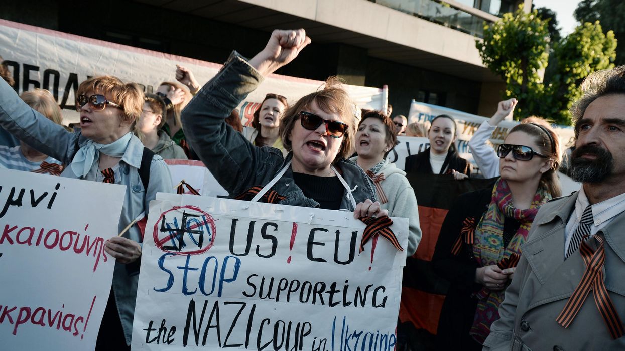 Protest over US support of coup in Ukraine in 2014