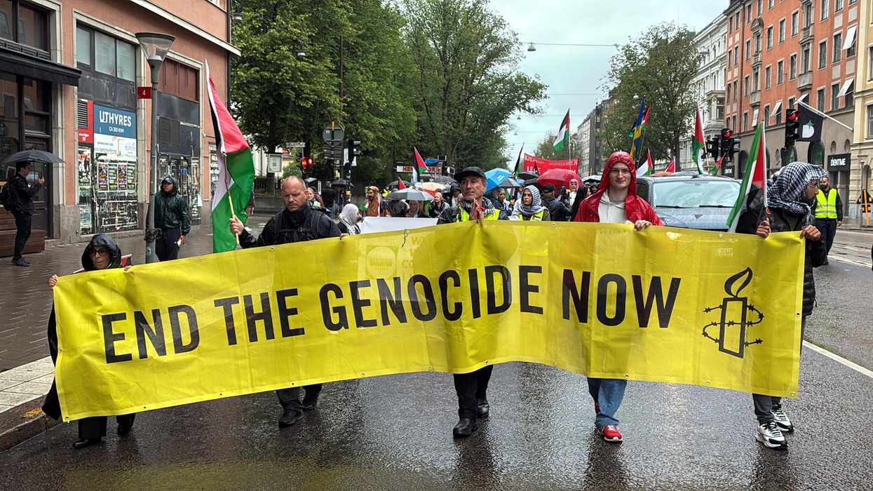 Protest to end genocide in Gaza in Sweden.