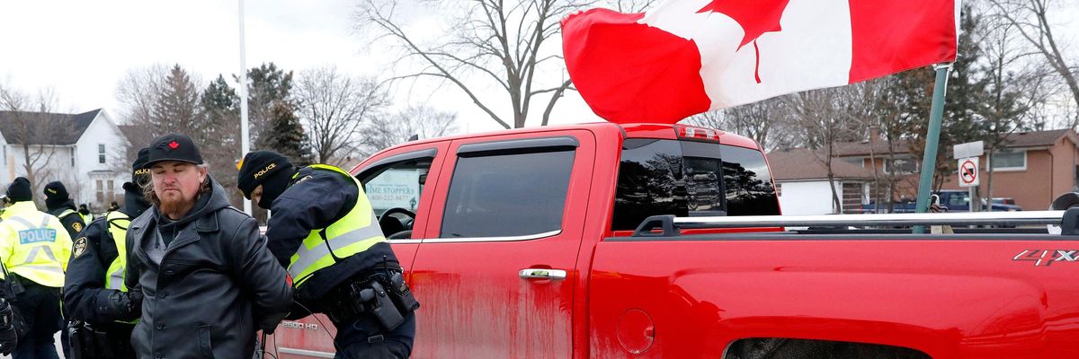 Protester arrested in Canada