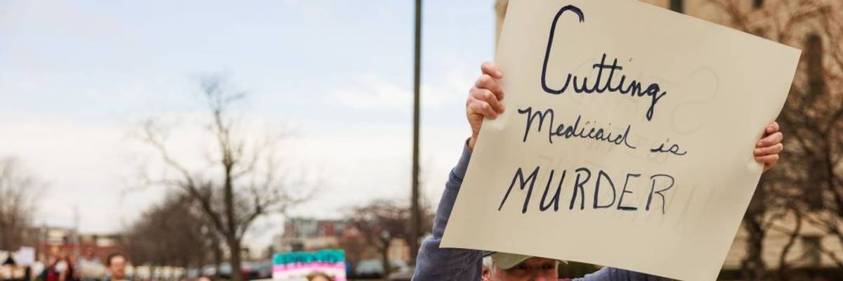 Protester opposes Medicaid cuts