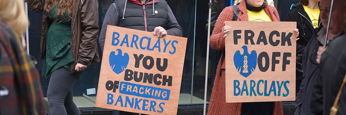 protesters against Barclay's Bank