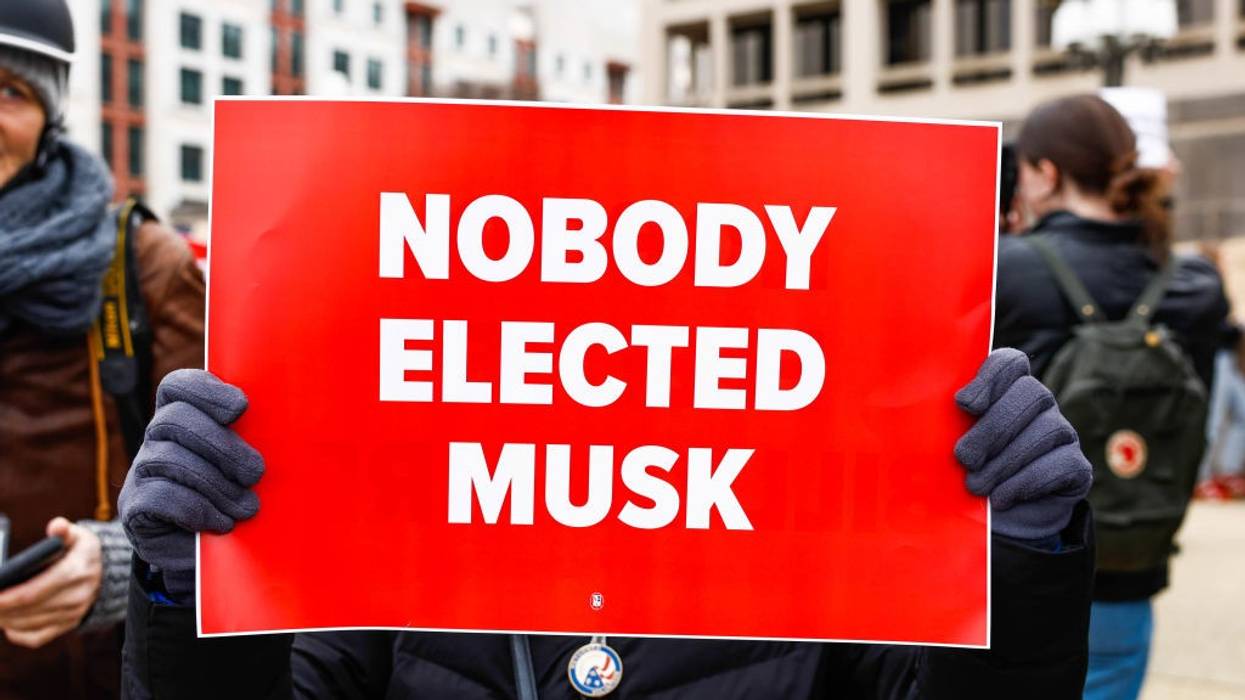 Protesters Against DOGE And Elon Musk Outside Department Of Labor