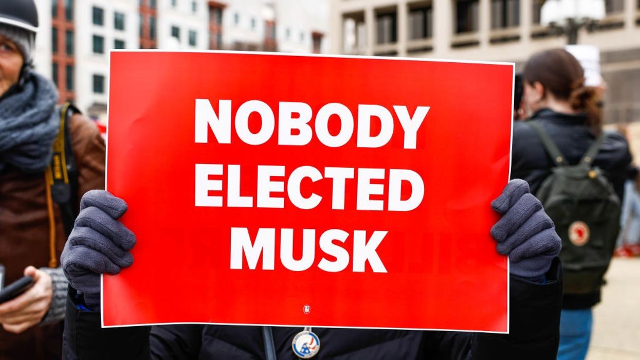 Protesters Against DOGE And Elon Musk Outside Department Of Labor
