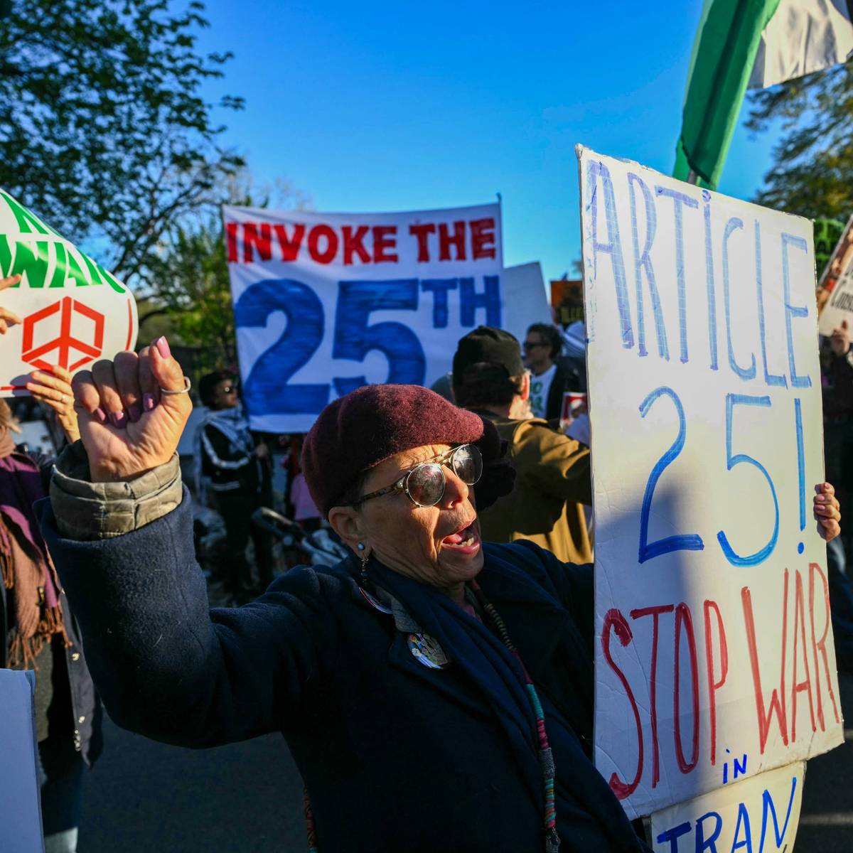 Protesters call for 25th amendment