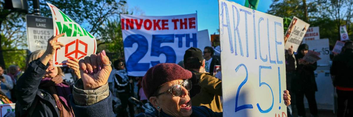 Protesters call for 25th amendment