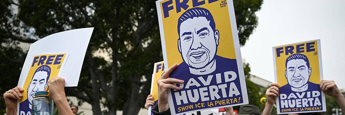 Protesters call for release of labor leader Huerta