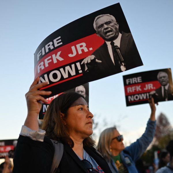 protesters call for the firing of HHS Secretary Robert F. Kennedy Jr.